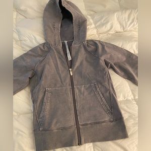 NWOT 2017 Lululemon washed grey zip-up hoodie